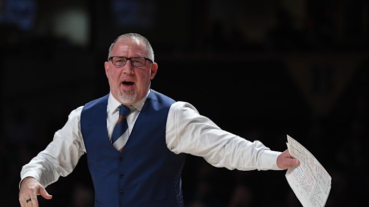 Feb 13, 2024; Nashville, Tennessee, USA; Texas A&M Aggies head coach Buzz Williams talks with