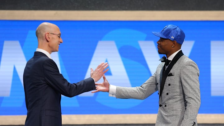 Dennis Smith, Jr. (NC State) is introduced by NBA commissioner Adam Silver.