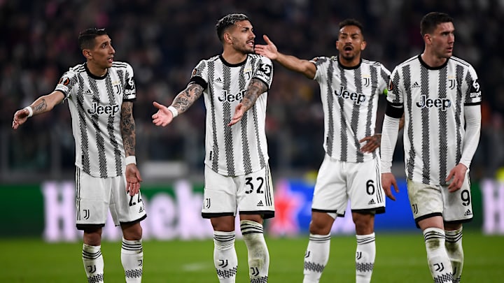(L-R) Angel Di Maria, Leandro Paredes, Danilo Luiz da Silva...