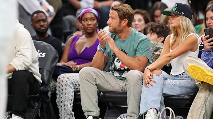 Jun 9, 2024; Boston, Massachusetts, USA; Barstool Sports owner Dave Portnoy attends game two of the 2024 NBA Finals between the Boston Celtics and the Dallas Mavericks at TD Garden. Mandatory Credit: Peter Casey-Imagn Images
