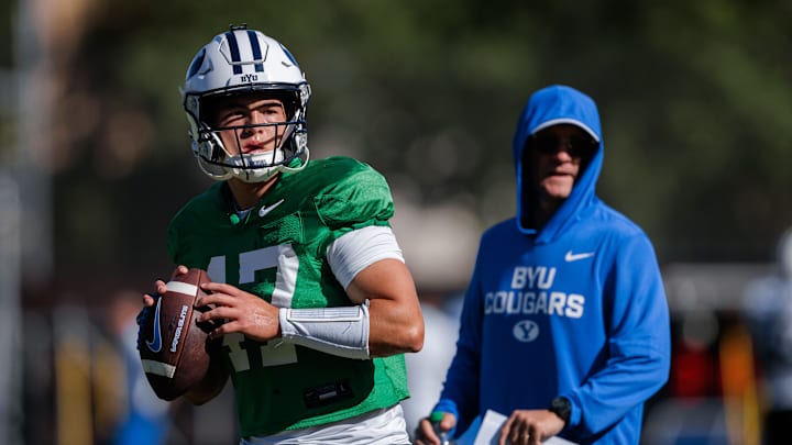 BYU quarterback Bear Bachmeier at Fall Camp