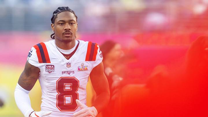 Feb 8, 2026; Santa Clara, CA, USA; New England Patriots wide receiver Stefon Diggs (8) against the Seattle Seahawks during Super Bowl LX at Levi's Stadium. Mandatory Credit: Mark J. Rebilas-Imagn Images Feb 8, 2026; Santa Clara, CA, USA; New England Patriots wide receiver Stefon Diggs (8) against the Seattle Seahawks during Super Bowl LX at Levi's Stadium. Mandatory Credit: Mark J. Rebilas-Imagn Images