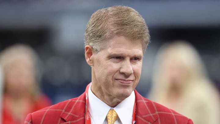 Nov 27, 2025; Arlington, Texas, USA; Clark Hunt, CEO of the Kansas City Chiefs, is seen prior to the game against the Dallas Cowboys at AT&T Stadium. Mandatory Credit: Kevin Jairaj-Imagn Images