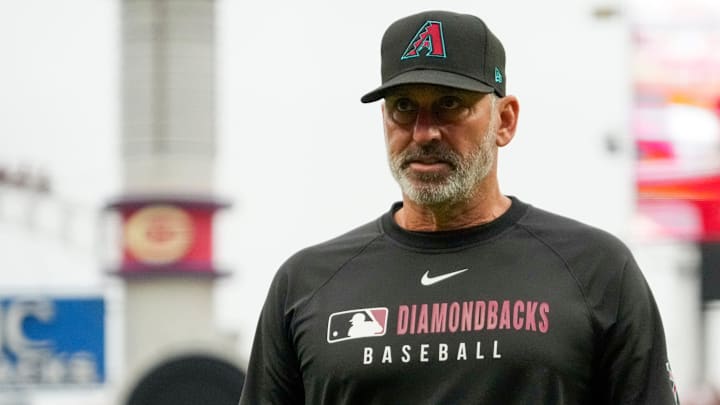 Arizona Diamondbacks manager Torey returns to the dugout after a pitching change in the seventh inning of the MLB National League game between the Cincinnati Reds and the Arizona Diamondbacks at Great American Ball Park in downtown Cincinnati on Saturday, June 7, 2025. The Reds won, 13-1. Arizona Diamondbacks manager Torey returns to the dugout after a pitching change in the seventh inning of the MLB National League game between the Cincinnati Reds and the Arizona Diamondbacks at Great American Ball Park in downtown Cincinnati on Saturday, June 7, 2025. The Reds won, 13-1.