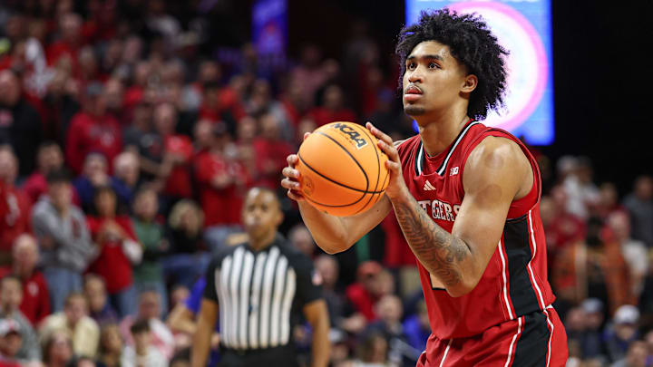 Dec 14, 2024; Piscataway, New Jersey, USA; Rutgers Scarlet Knights guard Dylan Harper (2) shoots a free throw during the second half against the Seton Hall Pirates at Jersey Mike's Arena. Mandatory Credit: Vincent Carchietta-Imagn Images Dec 14, 2024; Piscataway, New Jersey, USA; Rutgers Scarlet Knights guard Dylan Harper (2) shoots a free throw during the second half against the Seton Hall Pirates at Jersey Mike's Arena. Mandatory Credit: Vincent Carchietta-Imagn Images