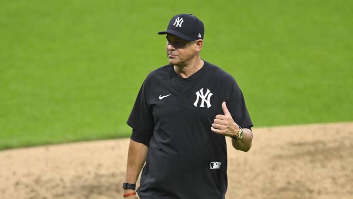 Jun 9, 2026; Cleveland, Ohio, USA; New York Yankees manager Aaron Boone (17) walks on the field in the sixth inning against the Cleveland Guardians at Progressive Field. Mandatory Credit: David Richard-Imagn Images Jun 9, 2026; Cleveland, Ohio, USA; New York Yankees manager Aaron Boone (17) walks on the field in the sixth inning against the Cleveland Guardians at Progressive Field. Mandatory Credit: David Richard-Imagn Images