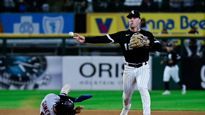 Romy Gonzalez (12) is expected to be firmly in the mix for the Chicago White Sox's starting second base job this spring.