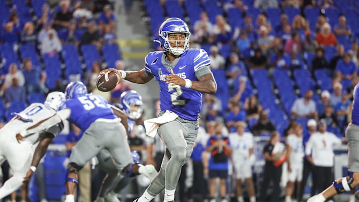 The status of Memphis quarterback Brendon Lewis to play against USF on Saturday is uncertain after he was knocked out of last week's game at UAB.