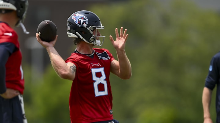 Tennessee Titans Will Levis during minicamp at Nissan Stadium. Mandatory Credit: Steve Roberts-Imagn Images Tennessee Titans Will Levis during minicamp at Nissan Stadium. Mandatory Credit: Steve Roberts-Imagn Images
