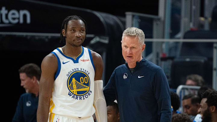 Steve Kerr (right) and Jonathan Kuminga (left) ultimately couldn’t save their partnership.