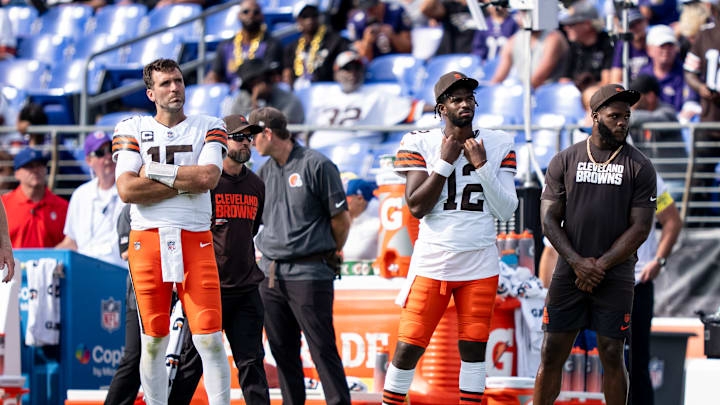 Joe Flacco, Shedeur Sanders: Cleveland Browns v Baltimore Ravens - NFL 2025