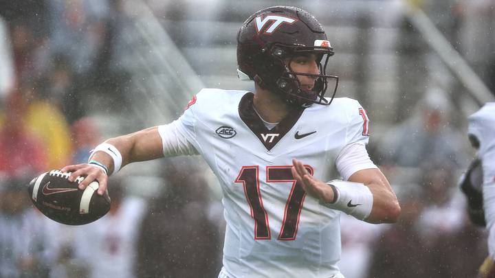 Virginia Tech Hokies quarterback Ethan Grunkemeyer throws in the first half against the Boston College Eagles at Alumni Stadium. Credit: Edward Finan-Imagn Images Virginia Tech Hokies quarterback Ethan Grunkemeyer throws in the first half against the Boston College Eagles at Alumni Stadium. Credit: Edward Finan-Imagn Images