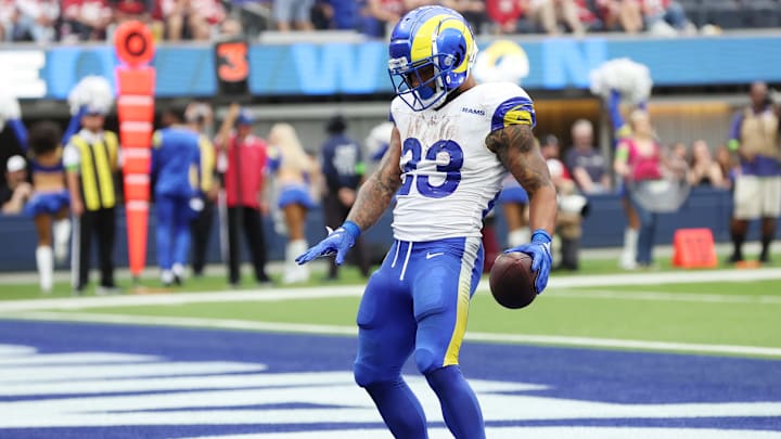 Kyren Williams dances on the San Francisco 49ers. 