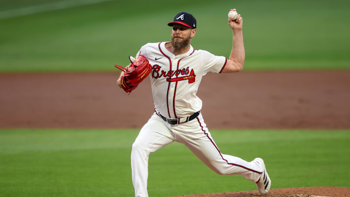 Jun 4, 2025; Atlanta, Georgia, USA; Atlanta Braves starting pitcher Chris Sale (51) throws against the Arizona Diamondbacks in the first inning at Truist Park. Mandatory Credit: Brett Davis-Imagn Images Jun 4, 2025; Atlanta, Georgia, USA; Atlanta Braves starting pitcher Chris Sale (51) throws against the Arizona Diamondbacks in the first inning at Truist Park. Mandatory Credit: Brett Davis-Imagn Images