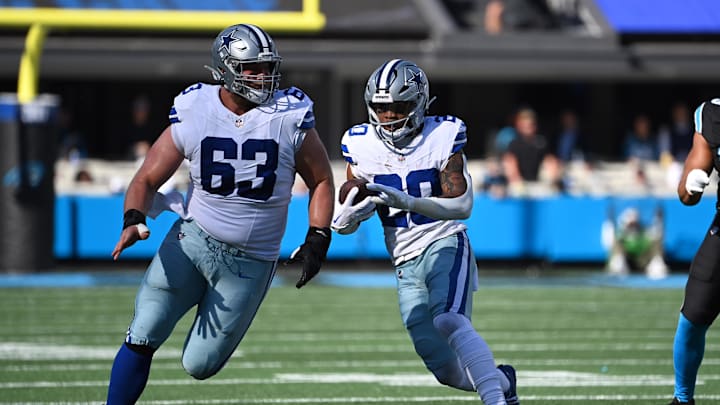 New Washington Commanders - former Dallas Cowboys - center Tyler Biadasz (63).