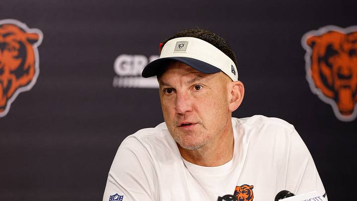 Jul 29, 2026; Lake Forest, IL, USA; Chicago Bears defensive coordinator Dennis Allen speaks during Chicago Bears Training Camp at Halas Hall. Mandatory Credit: Kamil Krzaczynski-Imagn Images Jul 29, 2026; Lake Forest, IL, USA; Chicago Bears defensive coordinator Dennis Allen speaks during Chicago Bears Training Camp at Halas Hall. Mandatory Credit: Kamil Krzaczynski-Imagn Images