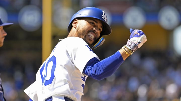 Aug 25, 2024; Los Angeles, California, USA; Los Angeles Dodgers shortstop Mookie Betts (50) pumps his fist as he rounds the bases after hitting a two-run home run in the eighth inning against the Tampa Bay Rays at Dodger Stadium. Mandatory Credit: Jayne Kamin-Oncea-USA TODAY Sports Aug 25, 2024; Los Angeles, California, USA; Los Angeles Dodgers shortstop Mookie Betts (50) pumps his fist as he rounds the bases after hitting a two-run home run in the eighth inning against the Tampa Bay Rays at Dodger Stadium. Mandatory Credit: Jayne Kamin-Oncea-USA TODAY Sports
