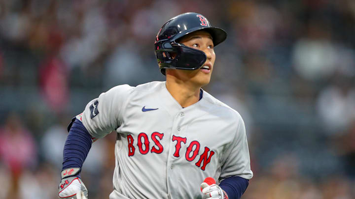 May 20, 2023; San Diego, California, USA;  Boston Red Sox designated hitter Masataka Yoshida (7)