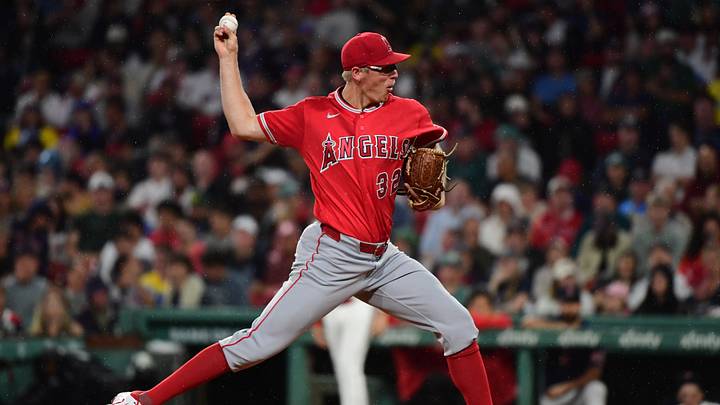 Sep 9, 2026; Boston, Massachusetts, USA; Los Angeles Angels starting pitcher Ryan Johnson (32) pitches during the third inning against the Boston Red Sox at Fenway Park. Mandatory Credit: Bob DeChiara-Imagn Images Sep 9, 2026; Boston, Massachusetts, USA; Los Angeles Angels starting pitcher Ryan Johnson (32) pitches during the third inning against the Boston Red Sox at Fenway Park. Mandatory Credit: Bob DeChiara-Imagn Images