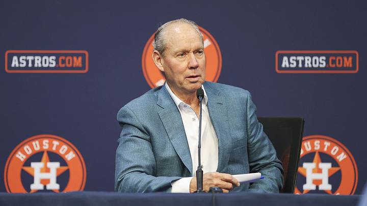 Aug 1, 2023; Houston, Texas, USA; Houston Astros owner Jim Crane speaks with media before the game against the Cleveland Guardians at Minute Maid Park. Mandatory Credit: Troy Taormina-Imagn Images
