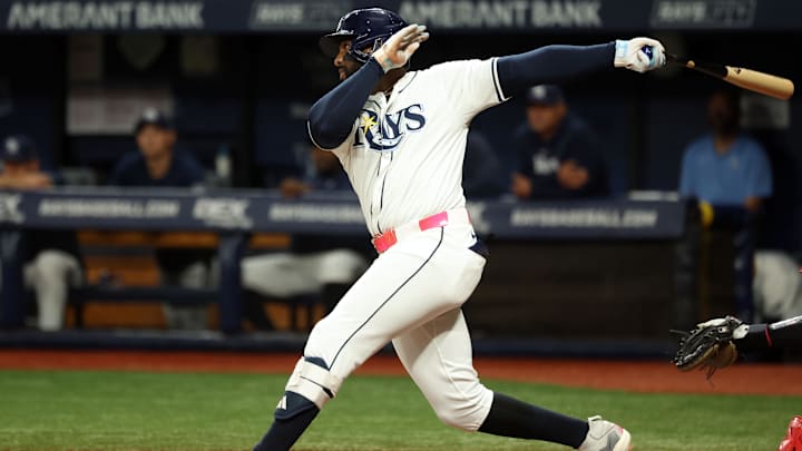 Tampa Bay Rays first base Yandy Diaz (2) singles against the Minnesota Twins during Tampa Bay Rays first base Yandy Diaz (2) singles against the Minnesota Twins during the first inning at Tropicana Field in 2024.the first inning at Tropicana Field in 2024. Tampa Bay Rays first base Yandy Diaz (2) singles against the Minnesota Twins during Tampa Bay Rays first base Yandy Diaz (2) singles against the Minnesota Twins during the first inning at Tropicana Field in 2024.the first inning at Tropicana Field in 2024.