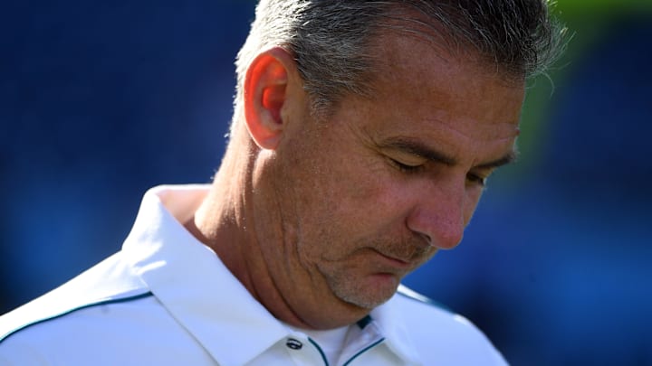 Dec 12, 2021; Nashville, Tennessee, USA; Jacksonville Jaguars head coach Urban Meyer before the game.