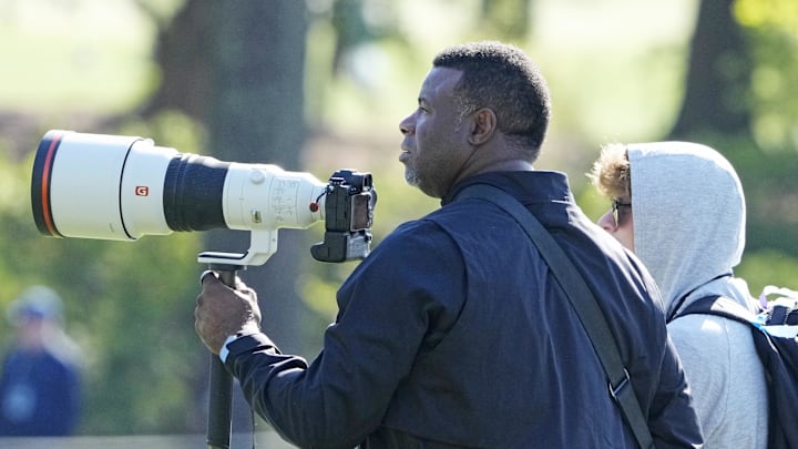 Ken Griffey Jr. is seen on the second green during the second round of the Masters Tournament at Augusta National Golf Club on April 11.
