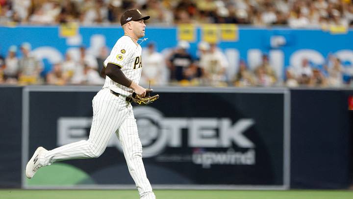 Oct 6, 2026; San Diego, California, USA; San Diego Padres pitcher Jason Adam (40) takes the field during the fifth inning against the Milwaukee Brewers in game three of the NLDS for the 2026 MLB Playoffs at Petco Park. Mandatory Credit: David Frerker-Imagn Images Oct 6, 2026; San Diego, California, USA; San Diego Padres pitcher Jason Adam (40) takes the field during the fifth inning against the Milwaukee Brewers in game three of the NLDS for the 2026 MLB Playoffs at Petco Park. Mandatory Credit: David Frerker-Imagn Images