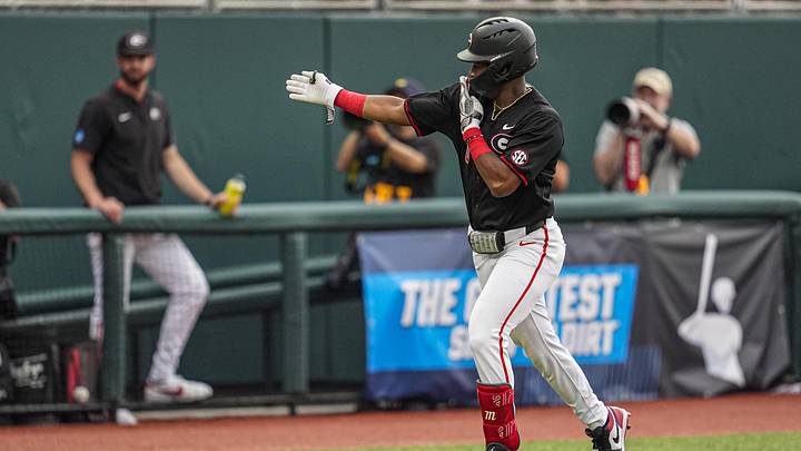 May 29, 2026; Athens, GA, USA; Georgia Bulldogs infielder Ryan Wynn (0) reacts after hitting a home run against the LIU Sharks during the fourth inning at Foley Field. Mandatory Credit: Dale Zanine-Imagn Images May 29, 2026; Athens, GA, USA; Georgia Bulldogs infielder Ryan Wynn (0) reacts after hitting a home run against the LIU Sharks during the fourth inning at Foley Field. Mandatory Credit: Dale Zanine-Imagn Images