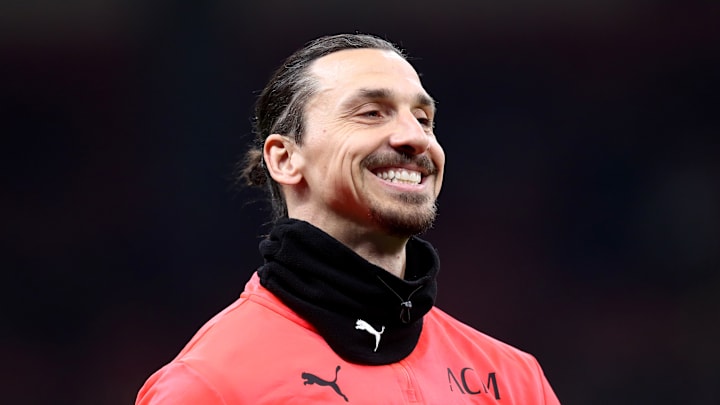 Zlatan Ibrahimovic of Ac Milan  during warm up before the...