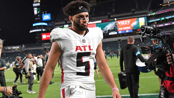 Atlanta Falcons wide receiver Drake London was fined $14,000 by the NFL for a celebration against the Philadelphia Eagles. Atlanta Falcons wide receiver Drake London was fined $14,000 by the NFL for a celebration against the Philadelphia Eagles.