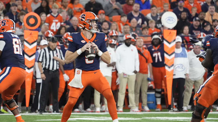 Syracuse quarterback Steve Angeli leads the country in passing yards in the team's first three games. Syracuse quarterback Steve Angeli leads the country in passing yards in the team's first three games.