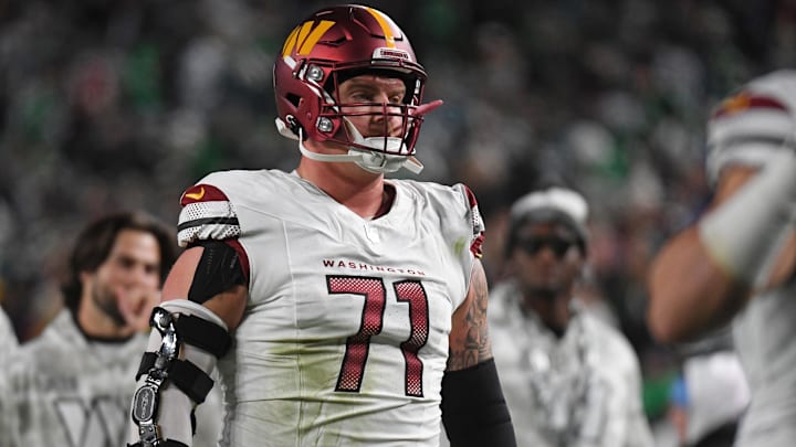 Washington Commanders guard Andrew Wylie (71). Washington Commanders guard Andrew Wylie (71).