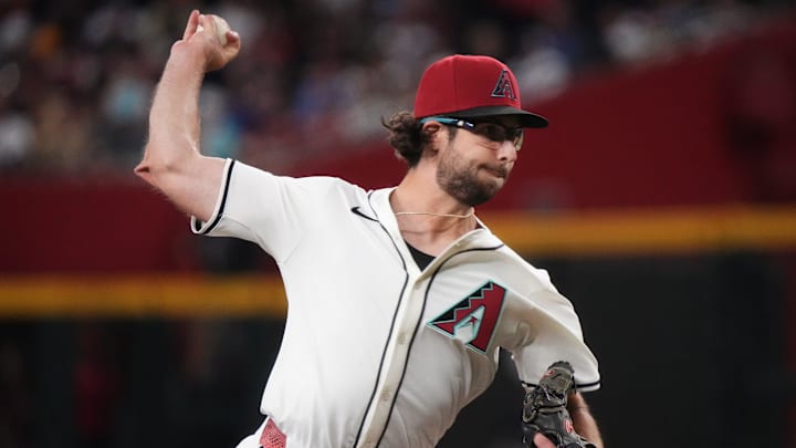 Arizona Diamondbacks Zac Gallen (23) pitches against the Colorado Rockies on Opening Day at Chase Field.