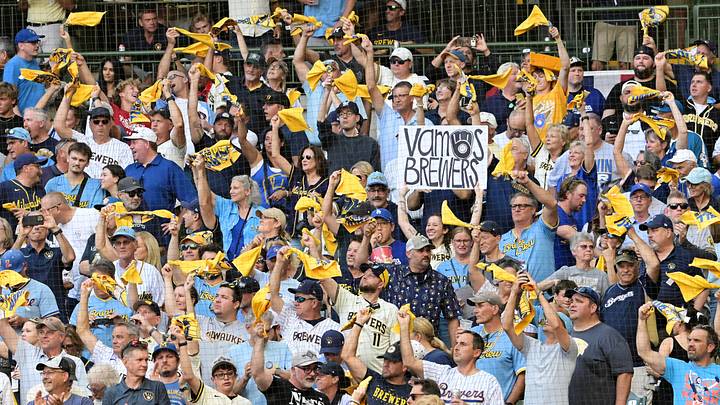 Oct 12, 2026; Milwaukee, Wisconsin, USA; Fans cheer before game two of the NLCS for the 2026 MLB Playoffs between Los Angeles Dodgers and Milwaukee Brewers at American Family Field. Mandatory Credit: Benny Sieu-Imagn Images Oct 12, 2026; Milwaukee, Wisconsin, USA; Fans cheer before game two of the NLCS for the 2026 MLB Playoffs between Los Angeles Dodgers and Milwaukee Brewers at American Family Field. Mandatory Credit: Benny Sieu-Imagn Images