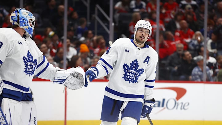 Mar 20, 2024; Washington, District of Columbia, USA; Toronto Maple Leafs center Auston Matthews (34)