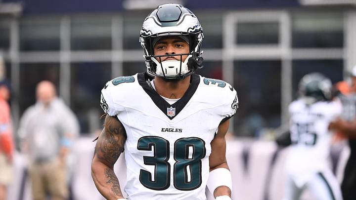Aug 15, 2024; Foxborough, MA, USA; Philadelphia Eagles cornerback Parry Nickerson (38) warms up before a game against the New England Patriots at Gillette Stadium. Mandatory Credit: Eric Canha-Imagn Images Aug 15, 2024; Foxborough, MA, USA; Philadelphia Eagles cornerback Parry Nickerson (38) warms up before a game against the New England Patriots at Gillette Stadium. Mandatory Credit: Eric Canha-Imagn Images