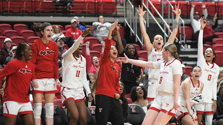 Texas Tech's Adlee Blacklock reacts after making a 3-pointer against Wichita State in a non-conference women's basketball game.