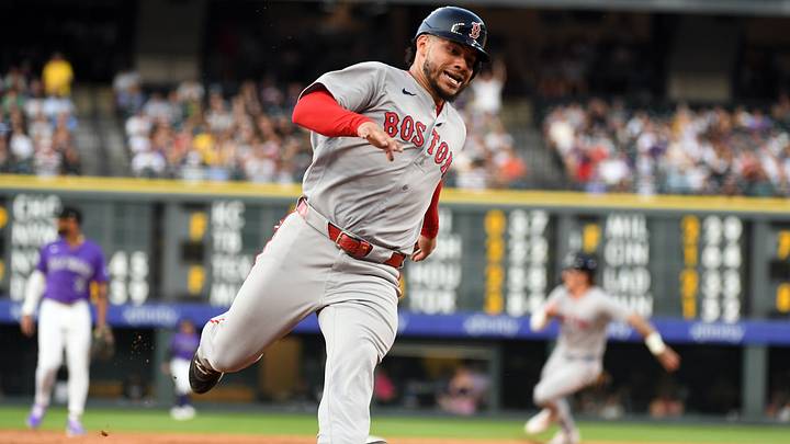 Jun 22, 2026; Denver, Colorado, USA; Boston Red Sox infielder Willson Contreras (40) scores in the sixth inning against the Colorado Rockies at Coors Field. Mandatory Credit: Christopher Hanewinckel-Imagn Images Jun 22, 2026; Denver, Colorado, USA; Boston Red Sox infielder Willson Contreras (40) scores in the sixth inning against the Colorado Rockies at Coors Field. Mandatory Credit: Christopher Hanewinckel-Imagn Images