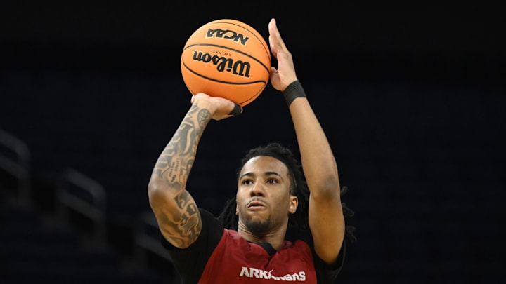 Former Arkansas Razorbacks guard Boogie Fland (2) 