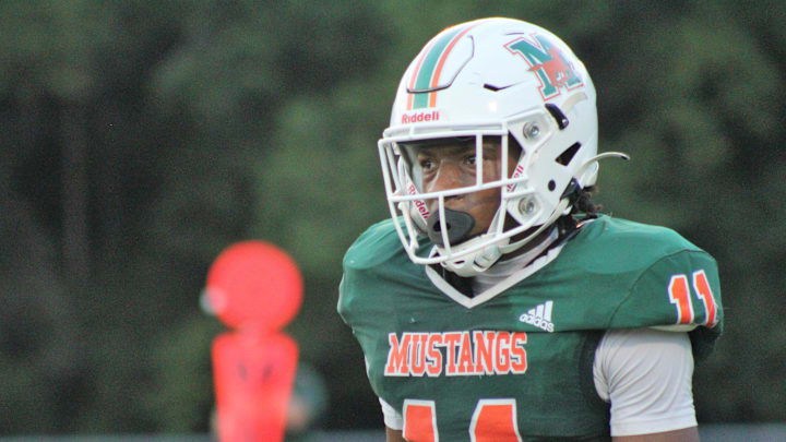 Four-star safety Drake Stubbs looks towards the sideline after making a big hit in the second quarter.