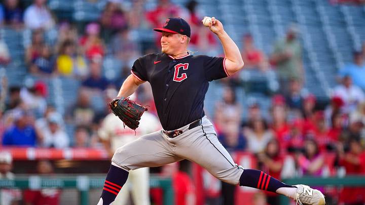 Aug 24, 2026; Anaheim, California, USA; Cleveland Guardians pitcher Parker Messick (77) throws against the Los Angeles Angels during the first inning at Angel Stadium. Mandatory Credit: Gary A. Vasquez-Imagn Images Aug 24, 2026; Anaheim, California, USA; Cleveland Guardians pitcher Parker Messick (77) throws against the Los Angeles Angels during the first inning at Angel Stadium. Mandatory Credit: Gary A. Vasquez-Imagn Images