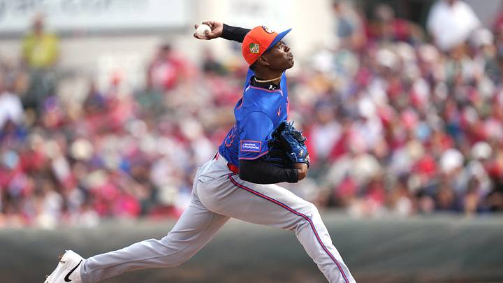 Mar 7, 2026; Jupiter, Florida, USA; New York Mets pitcher Jefry Yan (99) pitches in the third inning against the St. Louis Cardinals at Roger Dean Chevrolet Stadium. Mandatory Credit: Jim Rassol-Imagn Images Mar 7, 2026; Jupiter, Florida, USA; New York Mets pitcher Jefry Yan (99) pitches in the third inning against the St. Louis Cardinals at Roger Dean Chevrolet Stadium. Mandatory Credit: Jim Rassol-Imagn Images