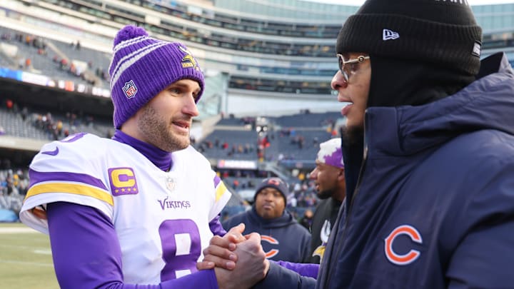 Vikings quarterback Kirk Cousins and Bears quarterback Justin Fields