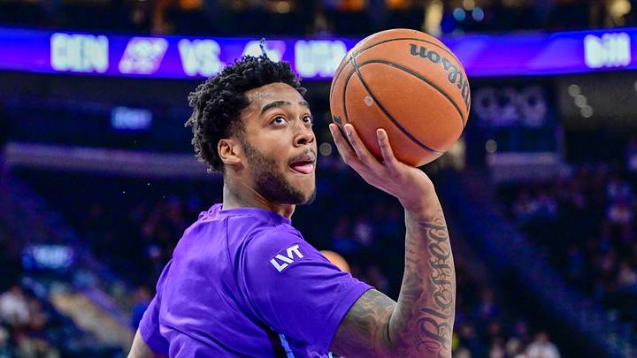Mar 2, 2026; Salt Lake City, Utah, USA; Utah Jazz forward Brice Sensabaugh (28) warms up before the game against the Denver Nuggets at Delta Center. Mandatory Credit: Peter Creveling-Imagn Images Mar 2, 2026; Salt Lake City, Utah, USA; Utah Jazz forward Brice Sensabaugh (28) warms up before the game against the Denver Nuggets at Delta Center. Mandatory Credit: Peter Creveling-Imagn Images