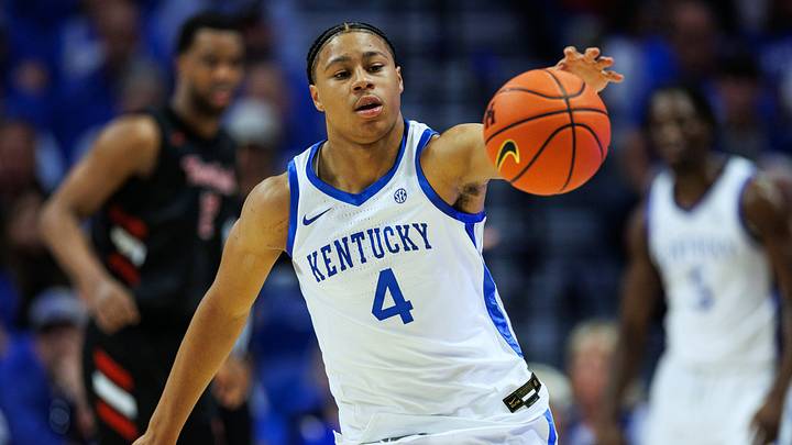 Oct 23, 2026; Lexington, KY, USA; Kentucky Wildcats guard Mason Williams (4) chases down the ball during the first half against the Texas Tech Red Raiders at Rupp Arena Central Bank Center. Mandatory Credit: Jordan Prather-Imagn Images Oct 23, 2026; Lexington, KY, USA; Kentucky Wildcats guard Mason Williams (4) chases down the ball during the first half against the Texas Tech Red Raiders at Rupp Arena Central Bank Center. Mandatory Credit: Jordan Prather-Imagn Images