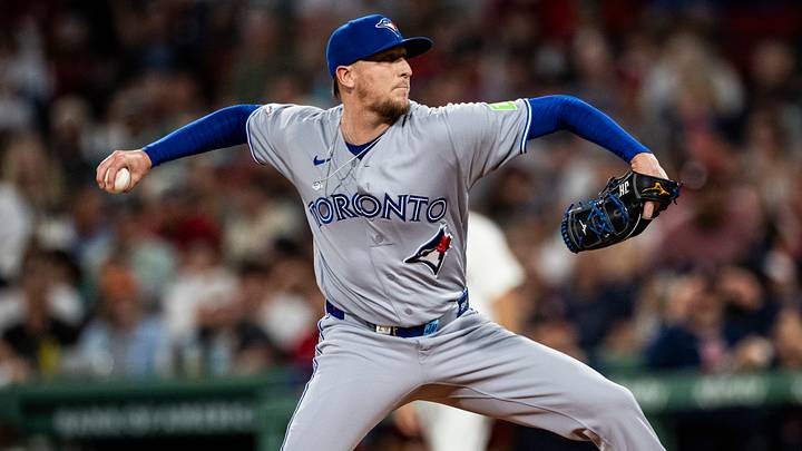 Toronto Blue Jays pitcher Jeff Hoffman (23) throws in the seventh inning against the Boston Red Sox Toronto Blue Jays pitcher Jeff Hoffman (23) throws in the seventh inning against the Boston Red Sox