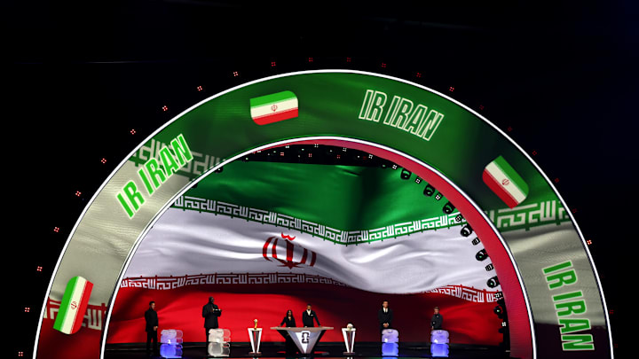 Iran's display at the 2026 World Cup selection ceremony.