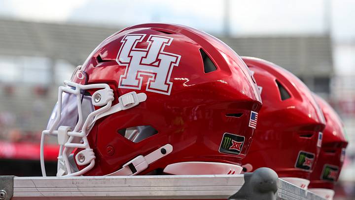Sep 5, 2026; Houston, Texas, USA; General view of Houston Cougars helmets before the game against the Oregon State Beavers at TDECU Stadium. Mandatory Credit: Troy Taormina-Imagn Images Sep 5, 2026; Houston, Texas, USA; General view of Houston Cougars helmets before the game against the Oregon State Beavers at TDECU Stadium. Mandatory Credit: Troy Taormina-Imagn Images