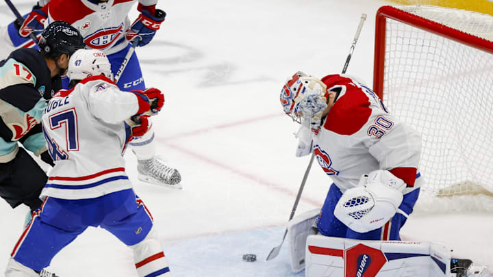 Mar 24, 2024; Seattle, Washington, USA; Montreal Canadiens goaltender Cayden Primeau.